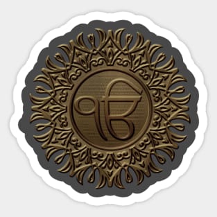 Decorative Ek Onkar / Ik Onkar  embossed on gold Sticker